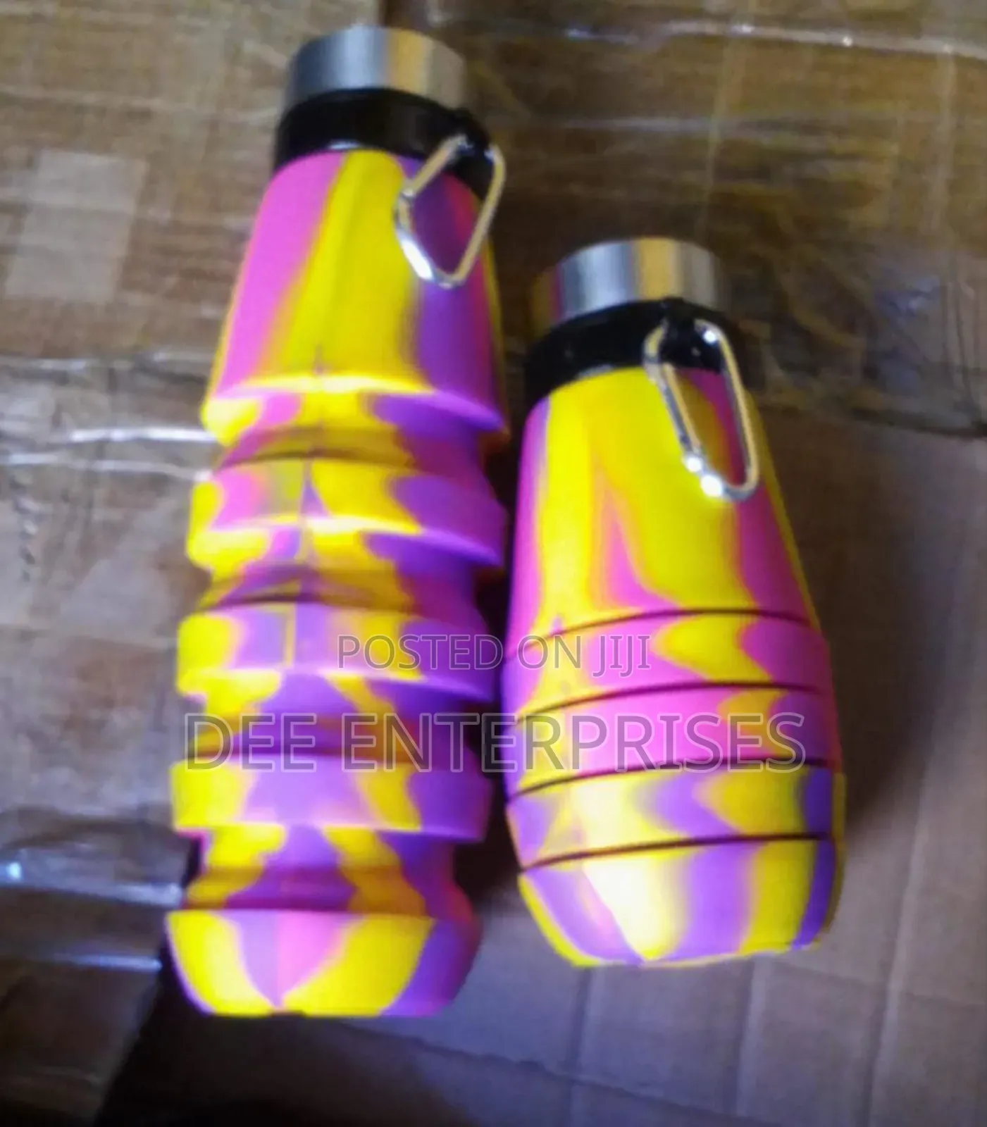 Portable Silicone Folding Water Bottle With Collapsible Cup