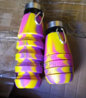 Portable Silicone Folding Water Bottle With Collapsible Cup
