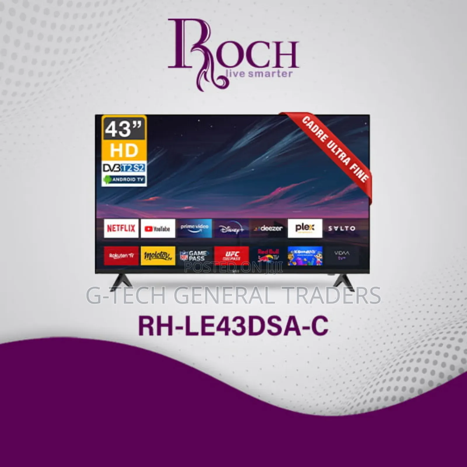 Roch 65inch Google 4k Frameless Led Tv, Youtube, Netflix
