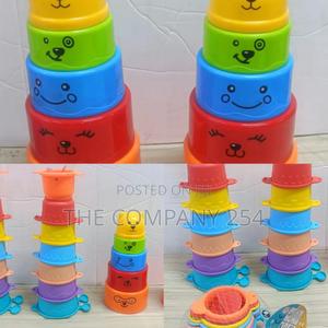 Multicolored Stacking Cups. Developmental Learning Skills. - main view
