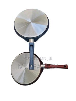 Maroon Grey Stone Marble Coating 24 Cm Granite Chapati Pan - thumbnail 2