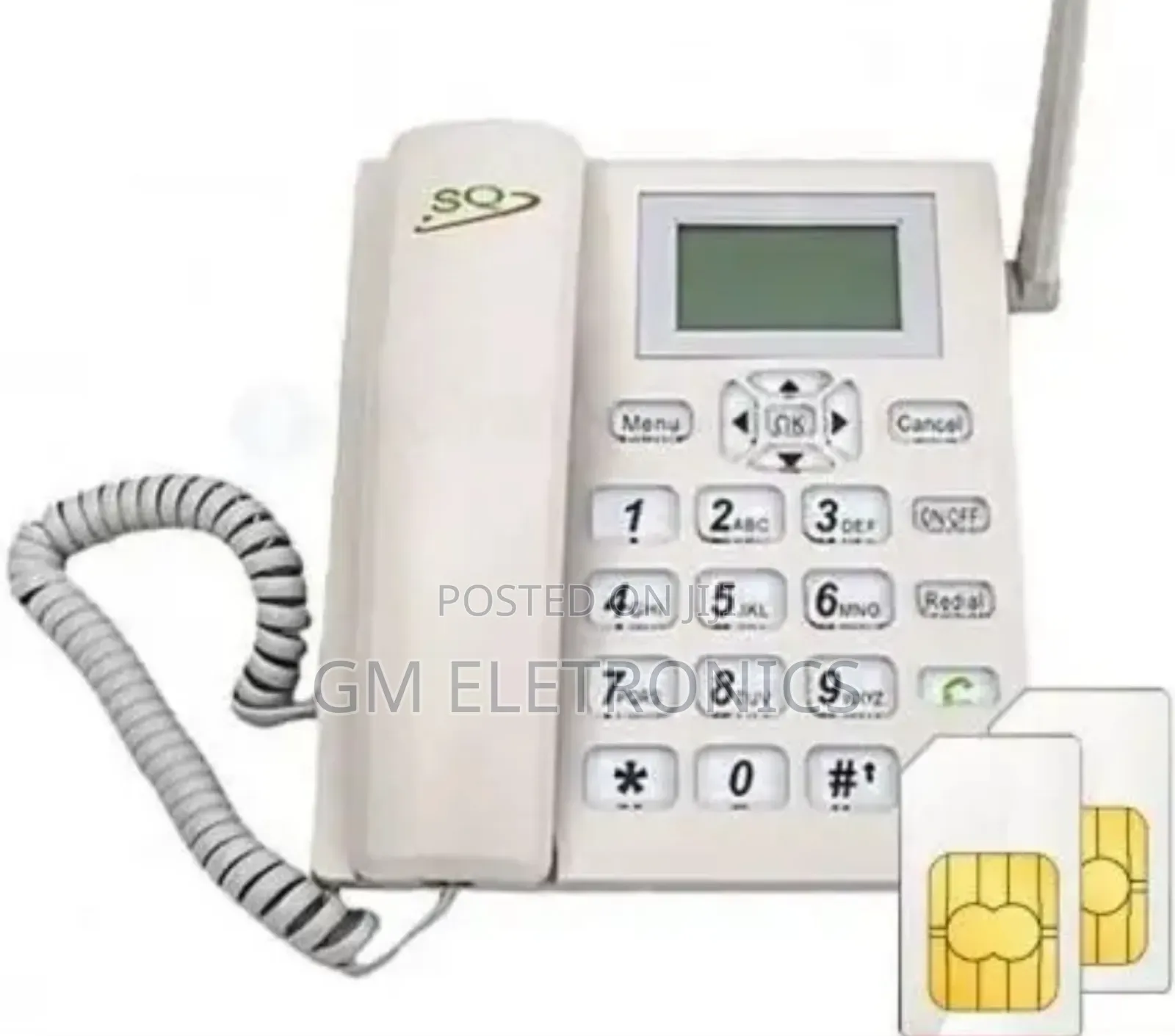 Sq Mobile Dual Sim GSM Desktop Phone With Fm M-Pesa Functions–White.