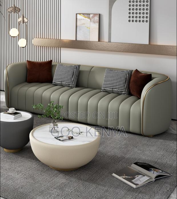 Home Sofa; 3-Seater Fabric Upholstery Living Room Couch