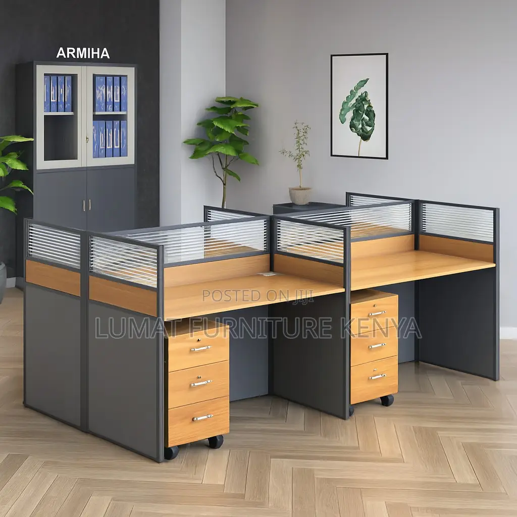 Contemporary 4-Seater Workstation Desk