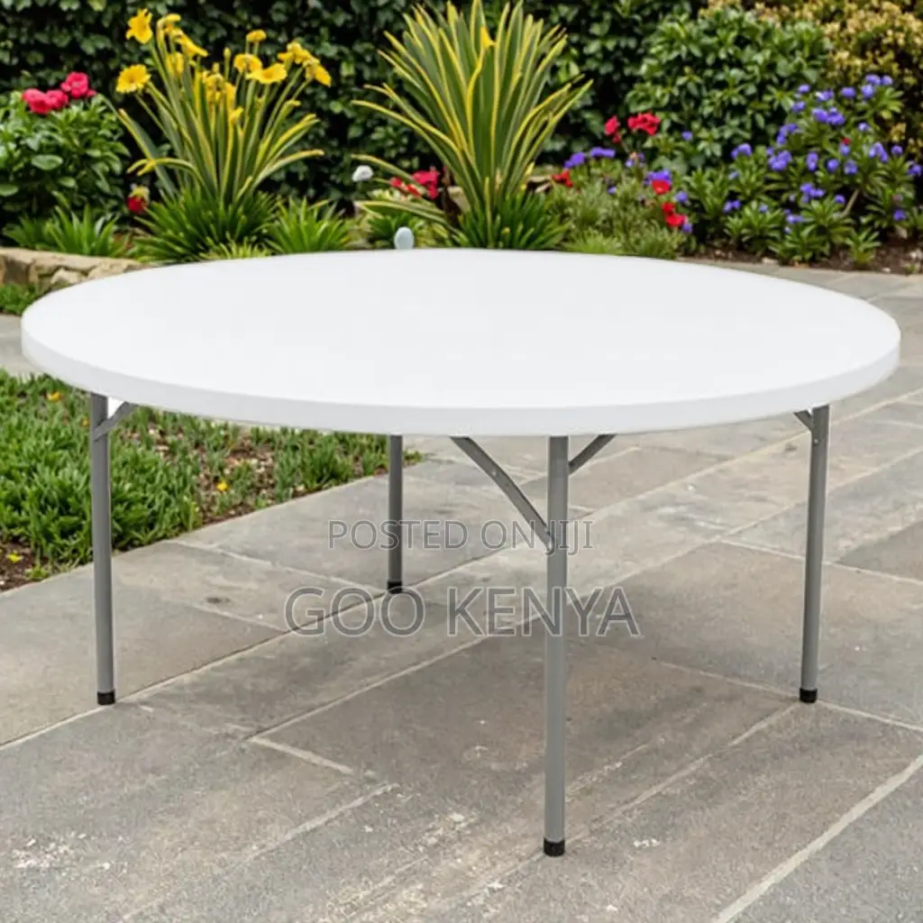 Home Dining Table; Round Plastic Table for Garden or Balcony