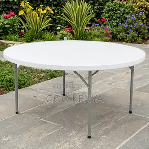 Home Dining Table; Round Plastic Table for Garden or Balcony