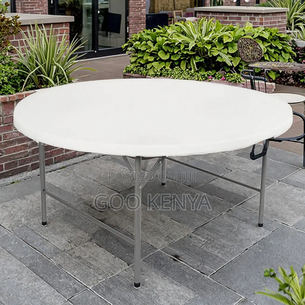 Home Dining Table; Round Plastic Table for Garden or Balcony