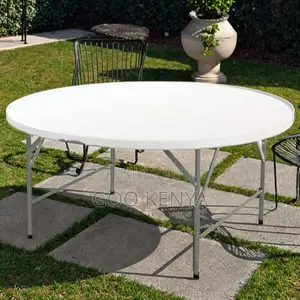 Home Dining Table; Round Plastic Table for Garden or Balcony