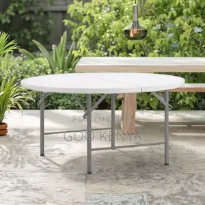 Home Dining Table; Round Plastic Table for Garden or Balcony