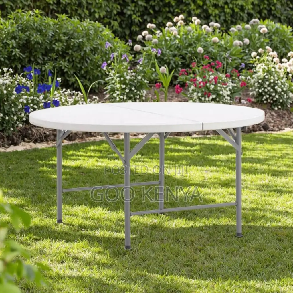 Home Dining Table; Round Plastic Table for Garden or Balcony