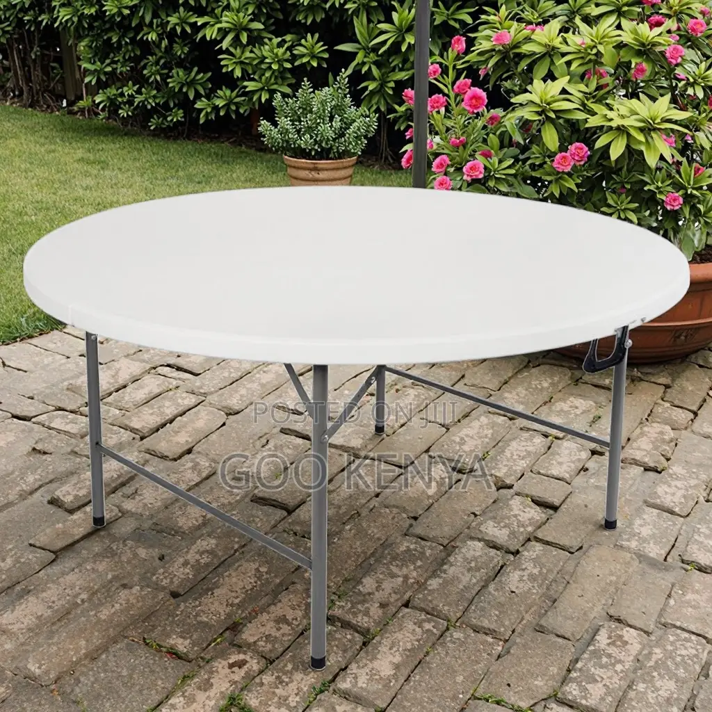 Home Dining Table; Round Plastic Table for Garden or Balcony