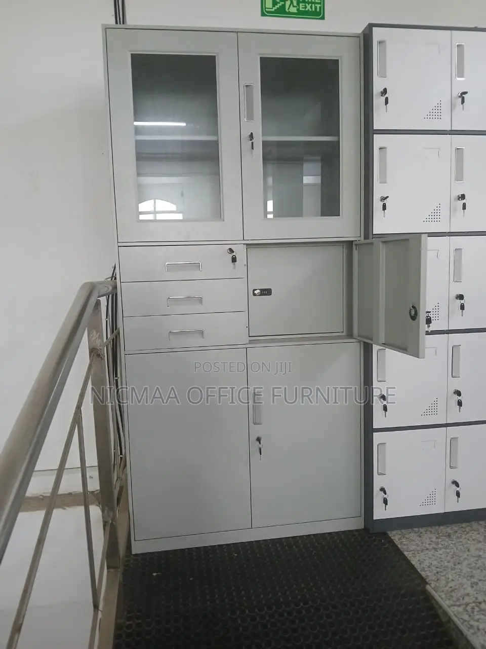 Multi-Compartment With Lockers Premium Metal Storage Cabinet