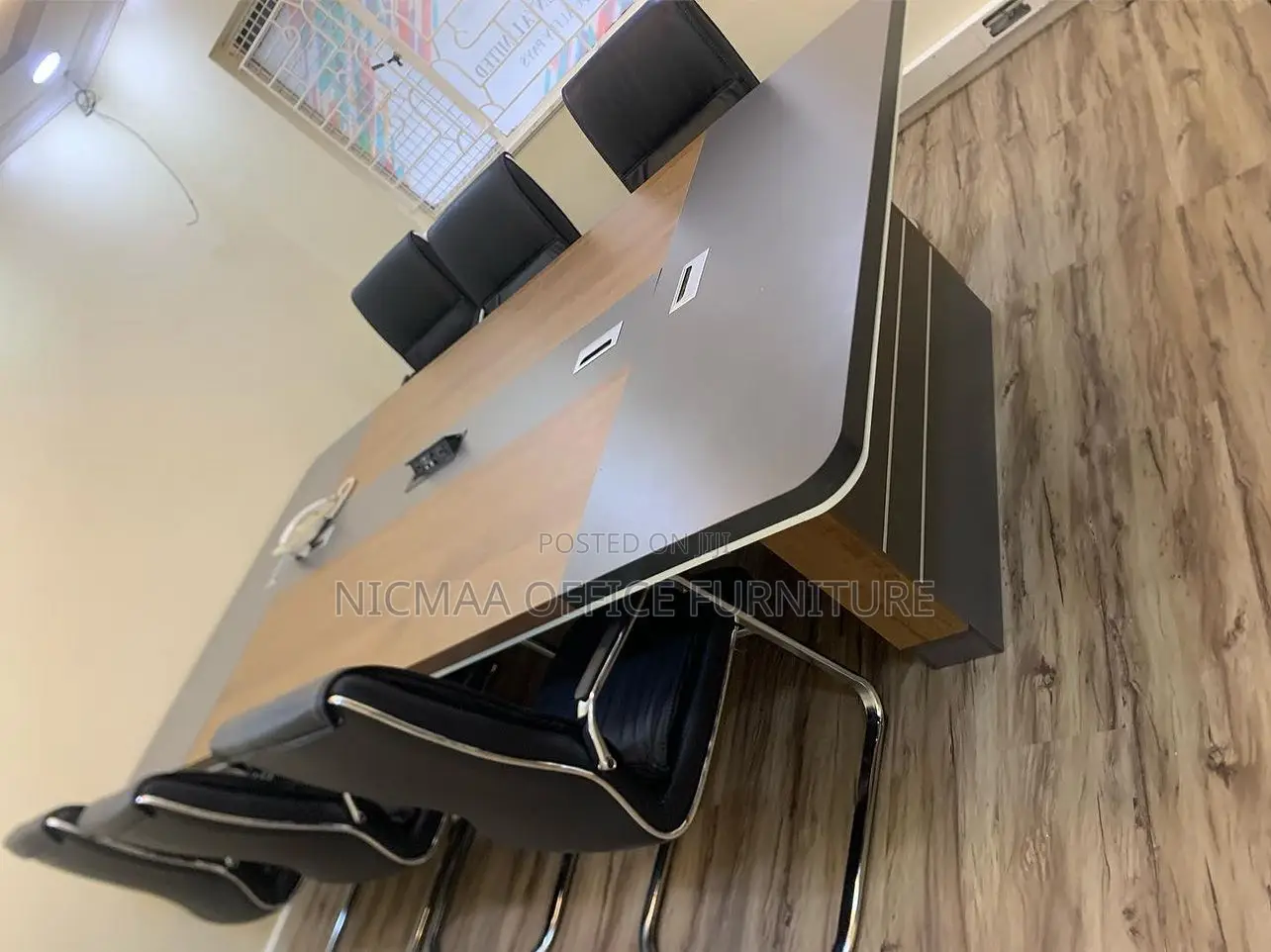 Premium Finish + Cable Ports Boardroom Table