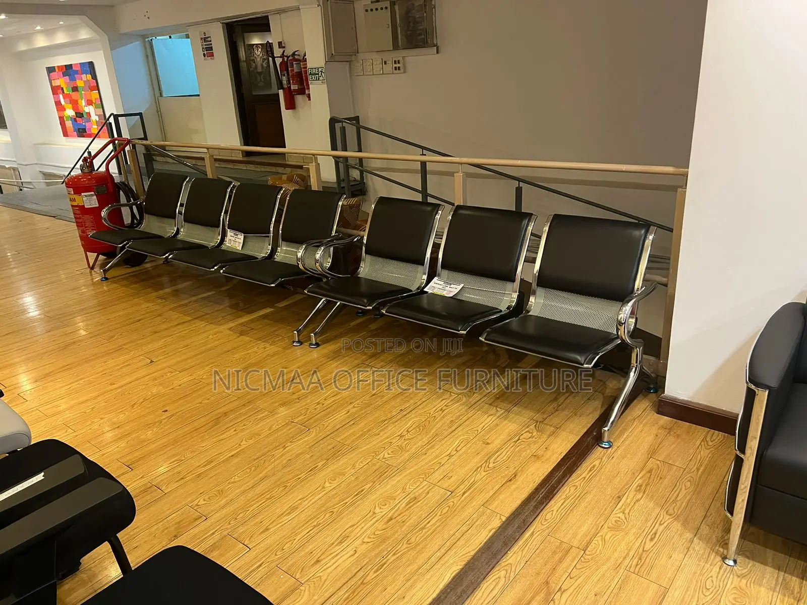 Modern 3-Seater Metal Waiting Bench