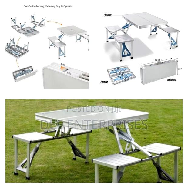 Portable Picnic Camping Chair and Table Set With 4 Seats