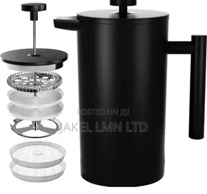 Black Stainless Steel Double Wall French Coffee Press - 800ml