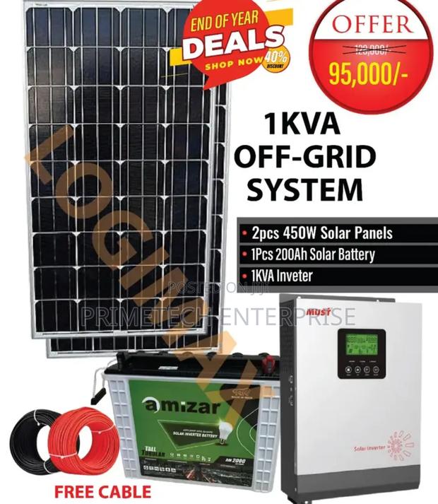1kva Solar System/Off Grid System - main view