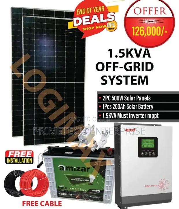 1.5kva Solar System/Off Grid System - main view