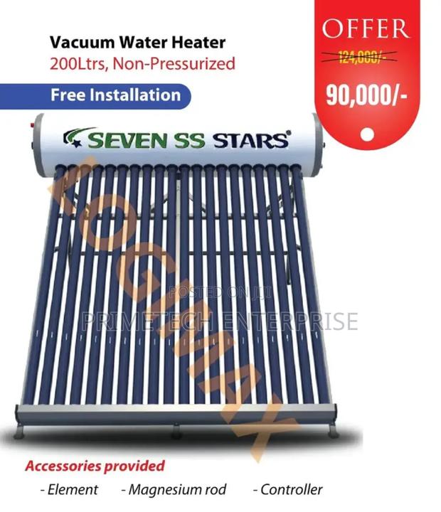 Seven Stars Vacuum Solar Water Heater 200litres