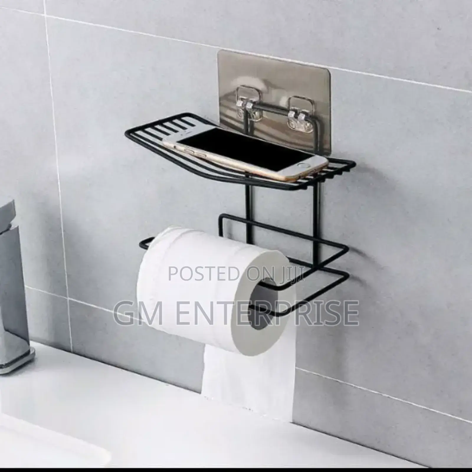 Wall Mounted Tissue Holder With Rack