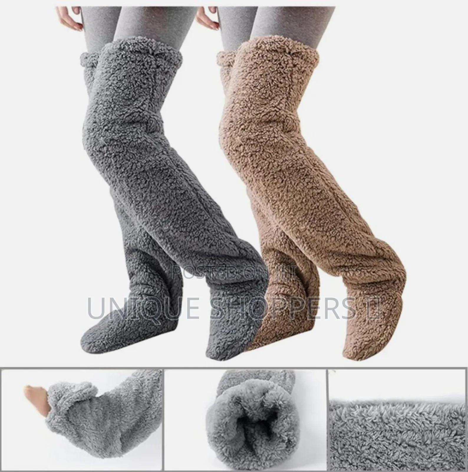 Plush Over the Knee Socks Furry Long Leg Warmersfuzzy Slipper Stocking