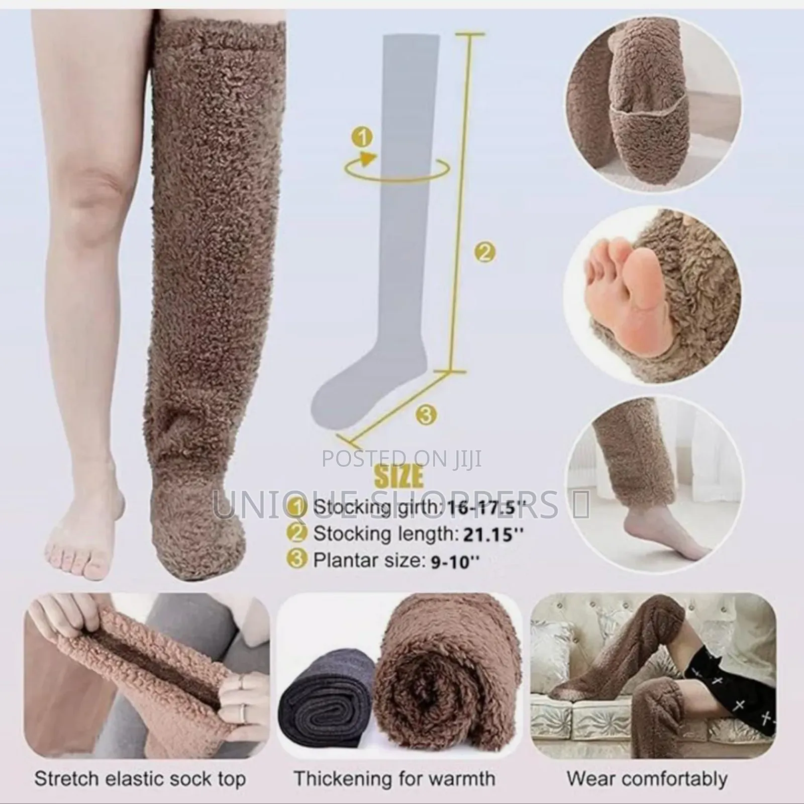 Plush Over the Knee Socks Furry Long Leg Warmersfuzzy Slipper Stocking