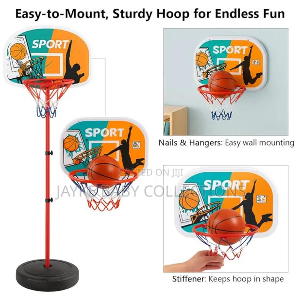 Adjustable Portable Basketball Hoop for Kids - thumbnail 3
