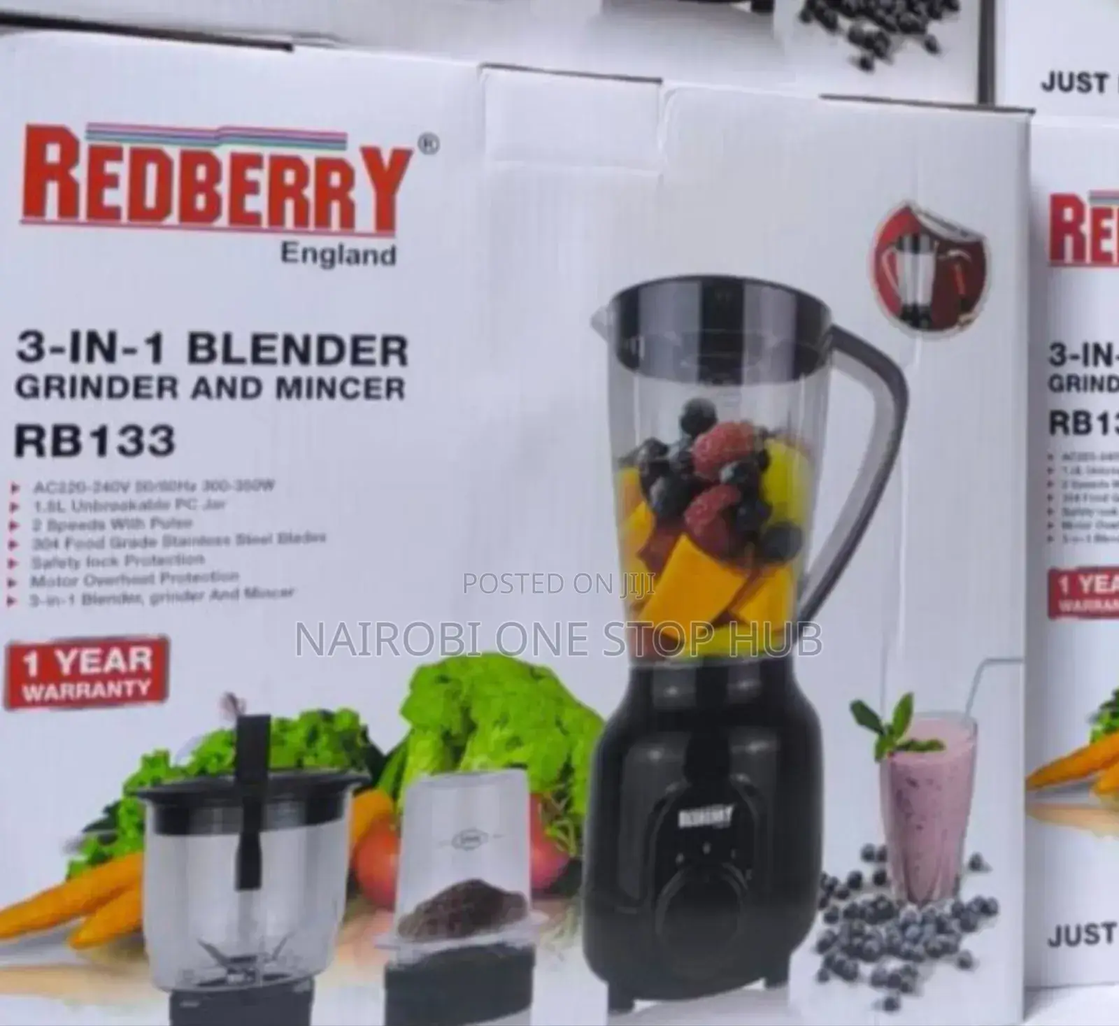 Red Berry 3 in 1 Blender