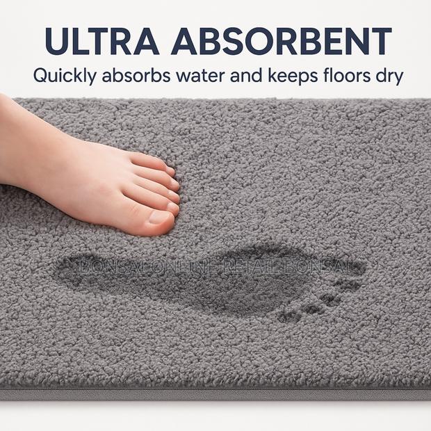 Non-slip Absorbent Bathroom Mat – 60×40cm Memory Foam Rug