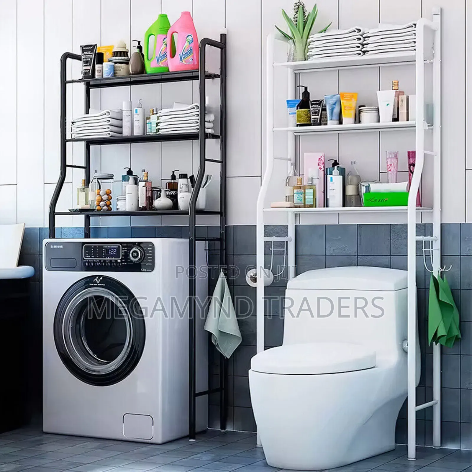 Over the Washing Machine Stand/3 - Tire Laundry Storage Organizer