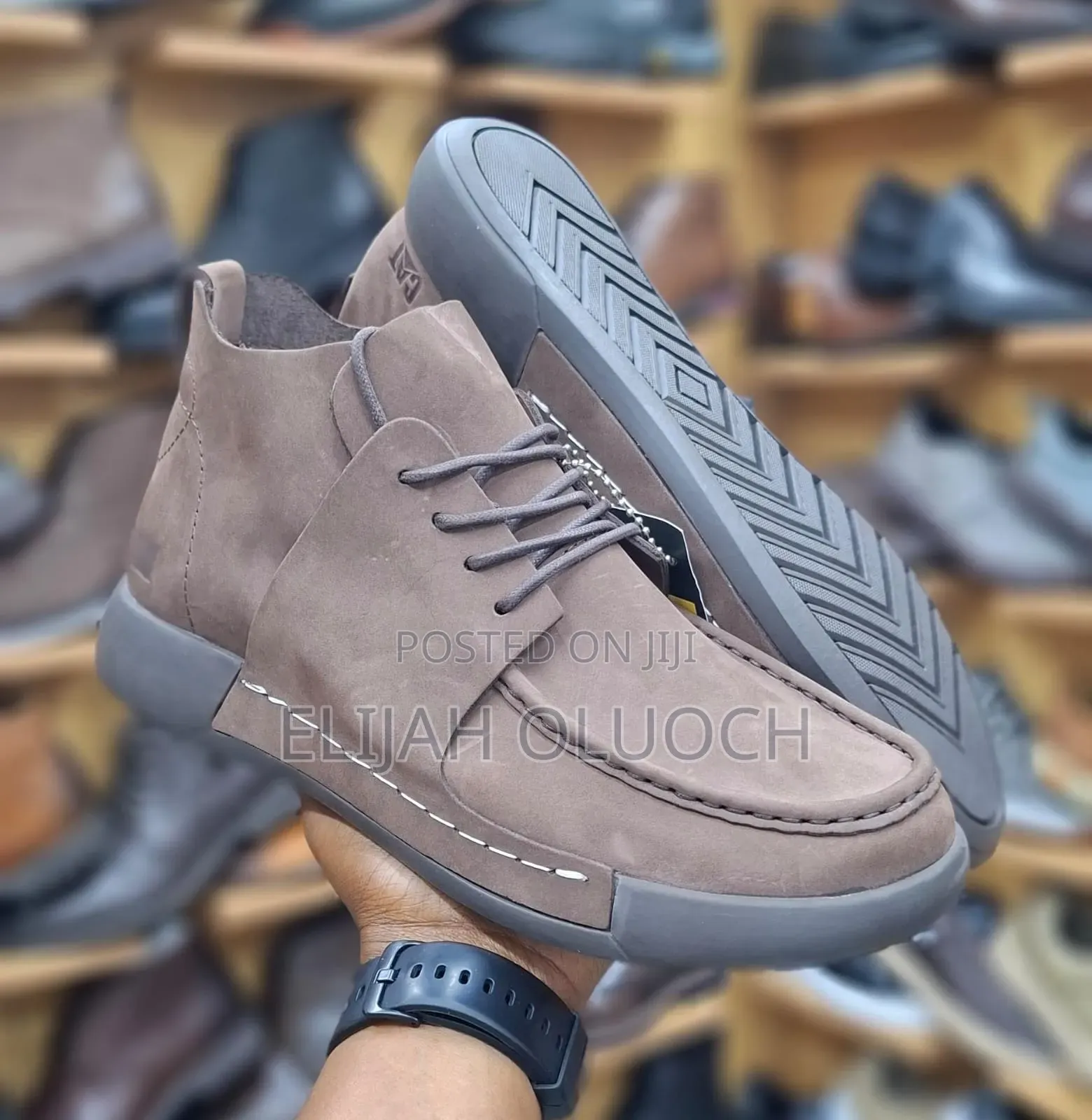 Dark Brown Caterpillar Leather Casual