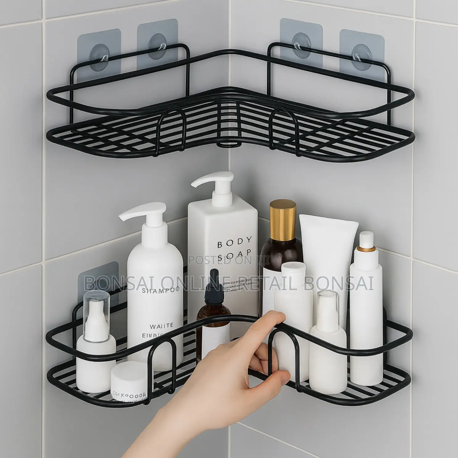 Bathroom Corner Storage Rack – Non-Drill Triangle Shelf Organizer