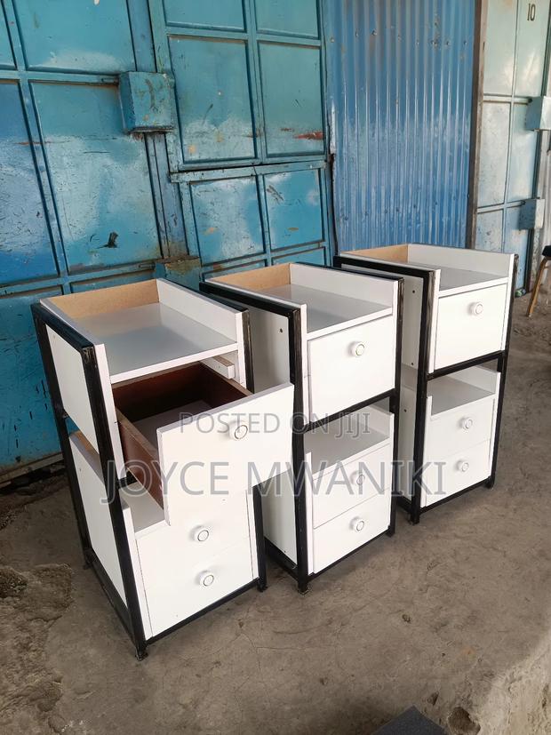 Salon Drawers With Storage Unit, White, Black Frame  - thumbnail 2