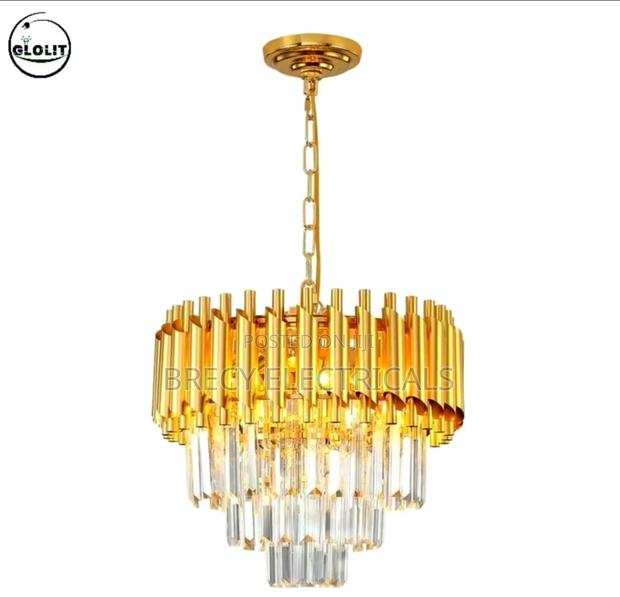 Suani Golden Italian Crystal Pendant Ceiling Metal