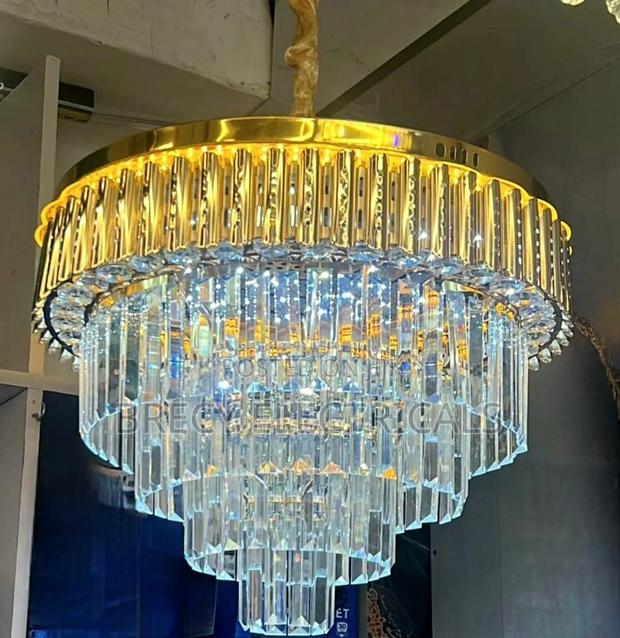 Modern Gold and Crystal Chandelier