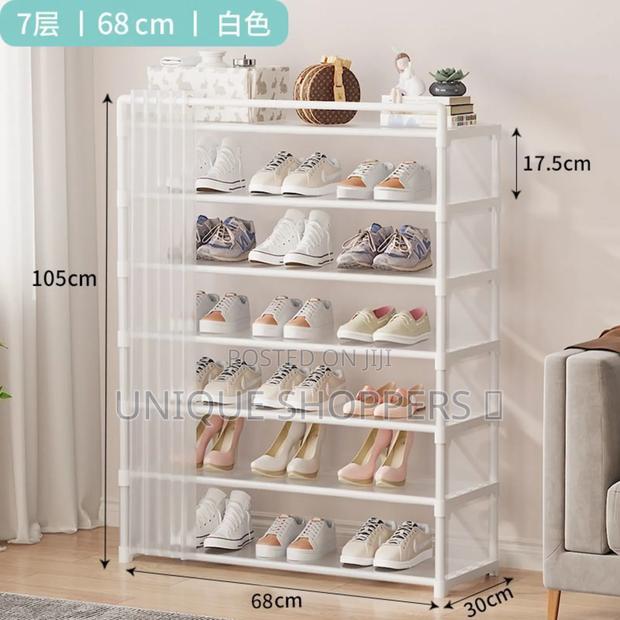 8- Layer 2024 Shoe Rack Organizer With Fabric Dustproof Cover - thumbnail 3