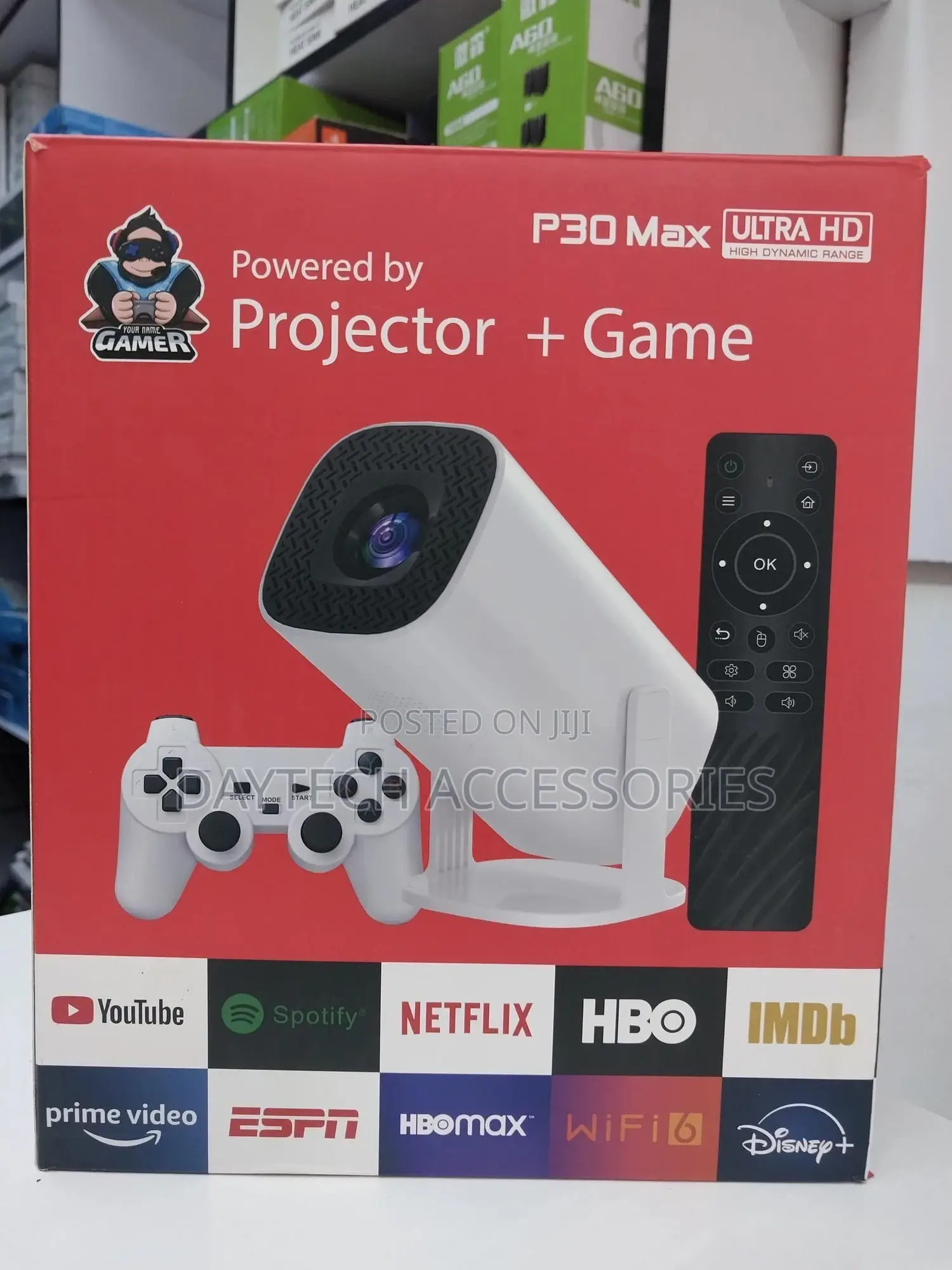 P30 Max Ultra Hd Projector With 3d Gaming - 2 Wireless Controllers.