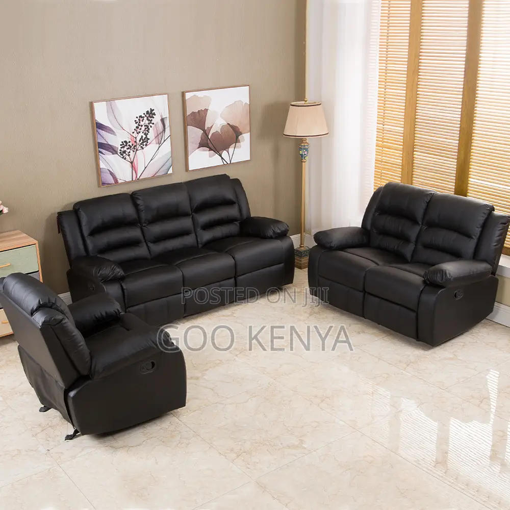 Home Sofa; Modern Leather Reclining Sectional Sofa for Living Room