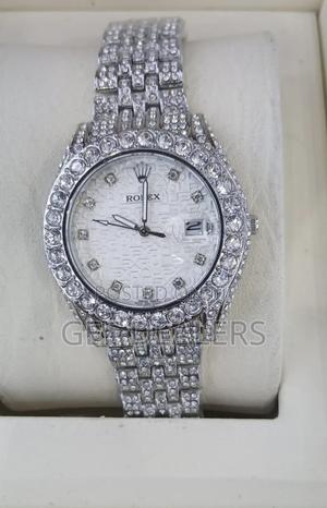 Iced Crystal Rolex Watch, - thumbnail 2