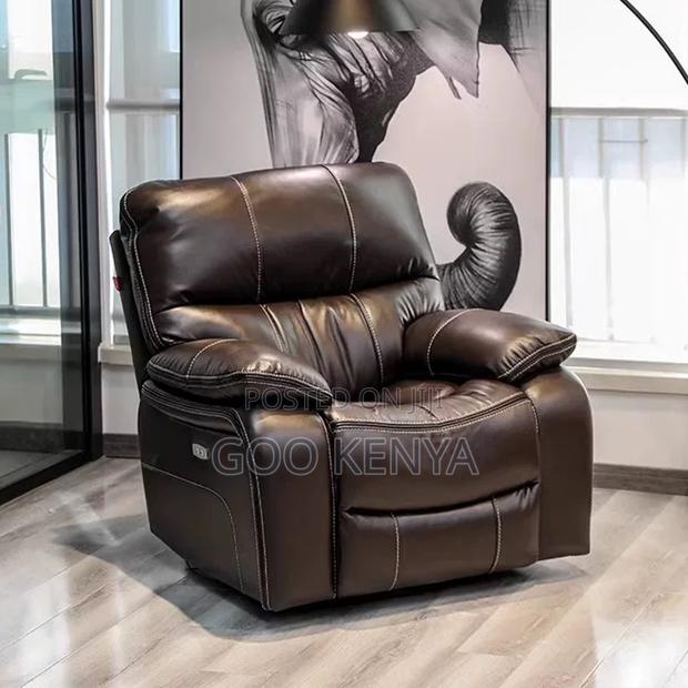 Home Sofa; 1-Seater Leather Reclining Sofa Chair - main view