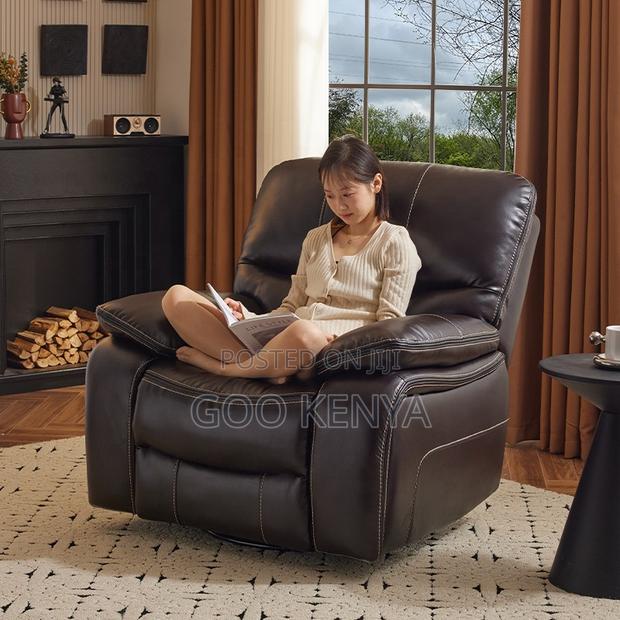 Home Sofa; 1-Seater Leather Reclining Sofa Chair - thumbnail 5