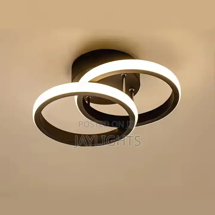 Led Ceiling Light New European Design Black Crystal Body