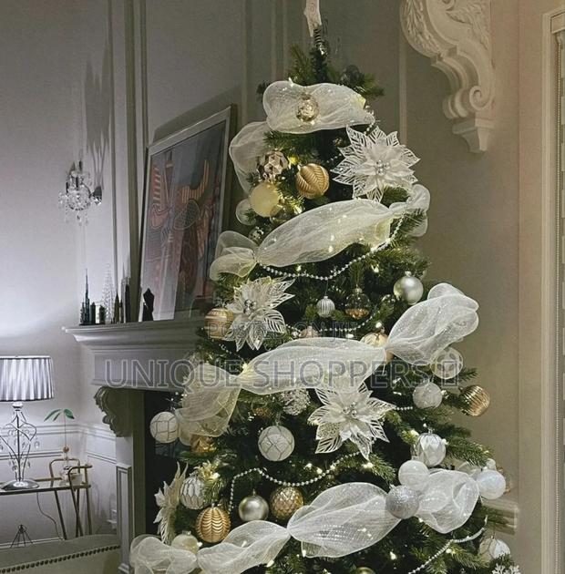 High Quality Christmas Ribbon Tree Decoration Mesh Tulle Roll Fabric - thumbnail 4