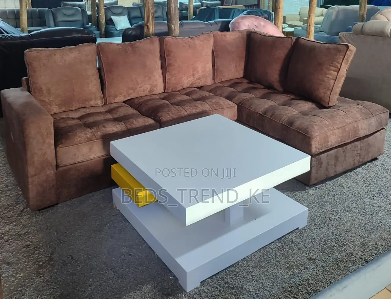 Warm Inviting 6 Seater L Sofa (Brown)