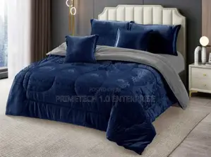 Blue Silk Duvet Set 6*7- 5 in 1