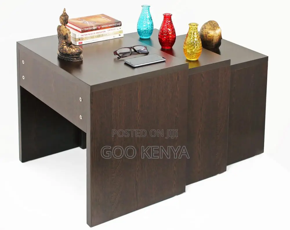 Home Coffee Table; Modern Square Wooden Nesting Coffee Table Set