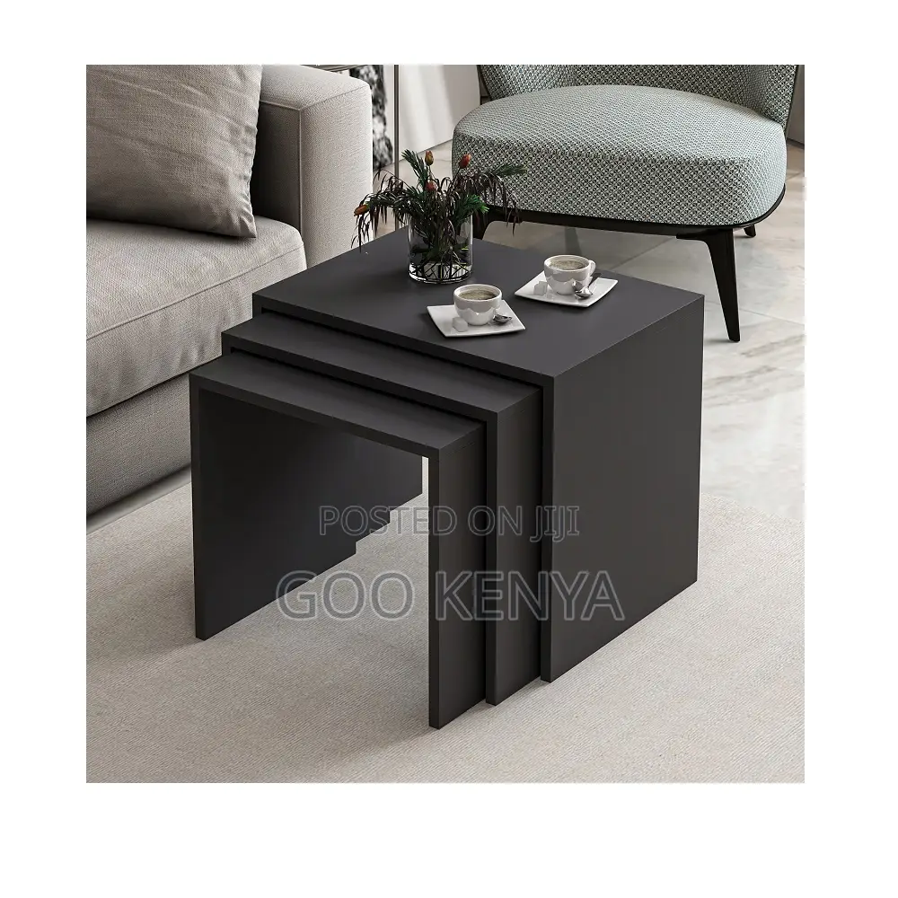 Home Coffee Table; Modern Square Wooden Nesting Coffee Table Set