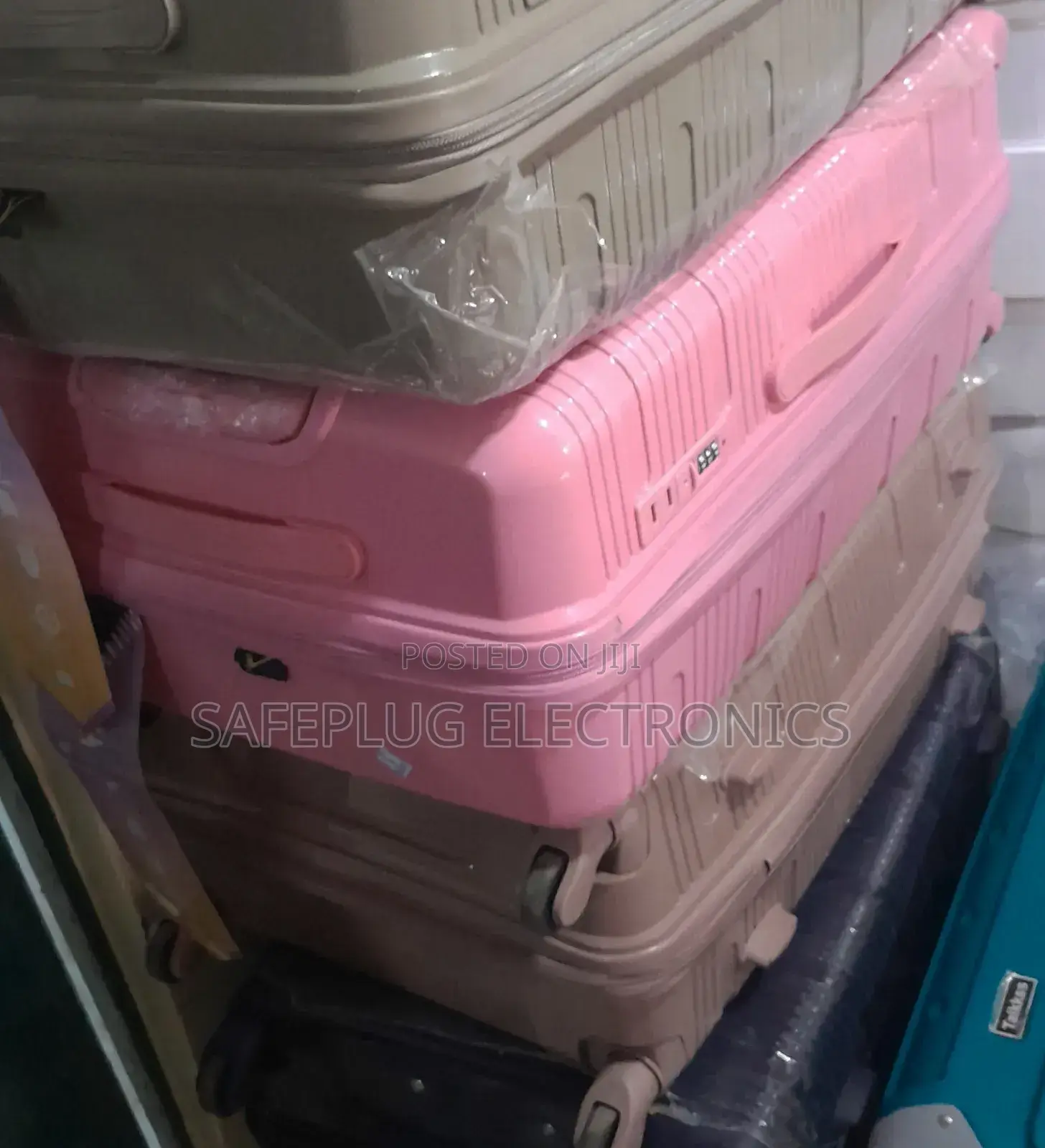 3 in 1 Travel Comfortable Rubber Suitcases- Multi-Color