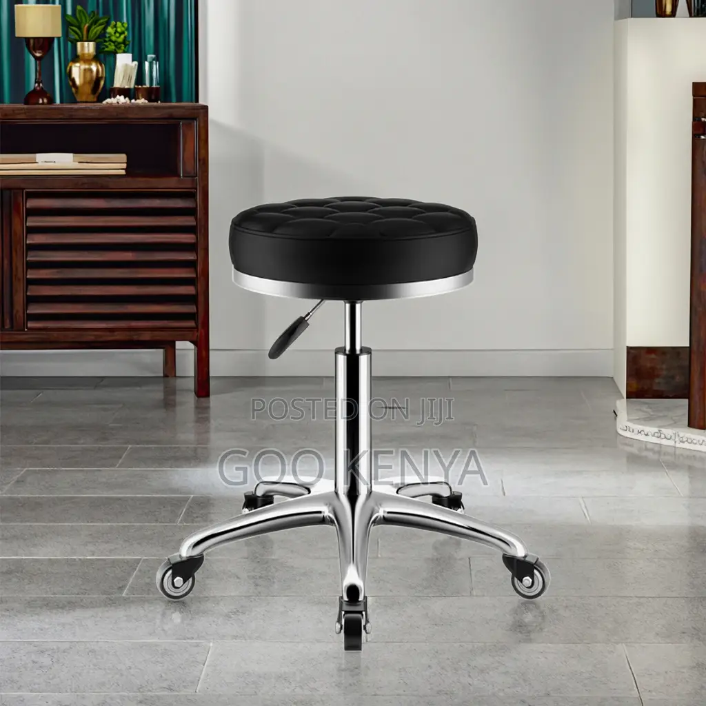 Home Stool; 360° Round Swivel Leather Dining/Bar Stool