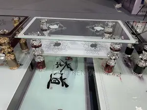 Home Table; Elegant Glass Top Coffee Table for Living Room